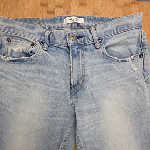 Moussy Vintage Jeans Size 28 Blue Skinny Distressed Raw Hem Japan Preppy Denim - Picture 3 of 8